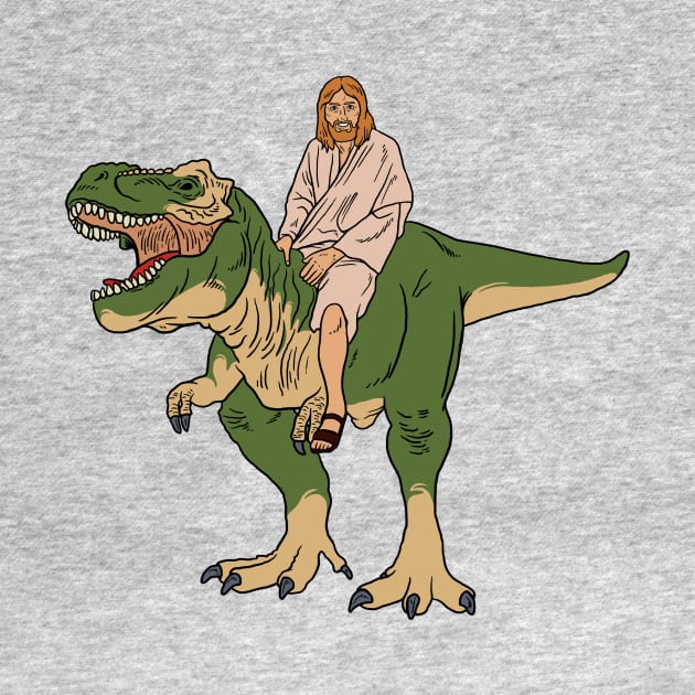 Jesus On Dinosaur by dumbshirts